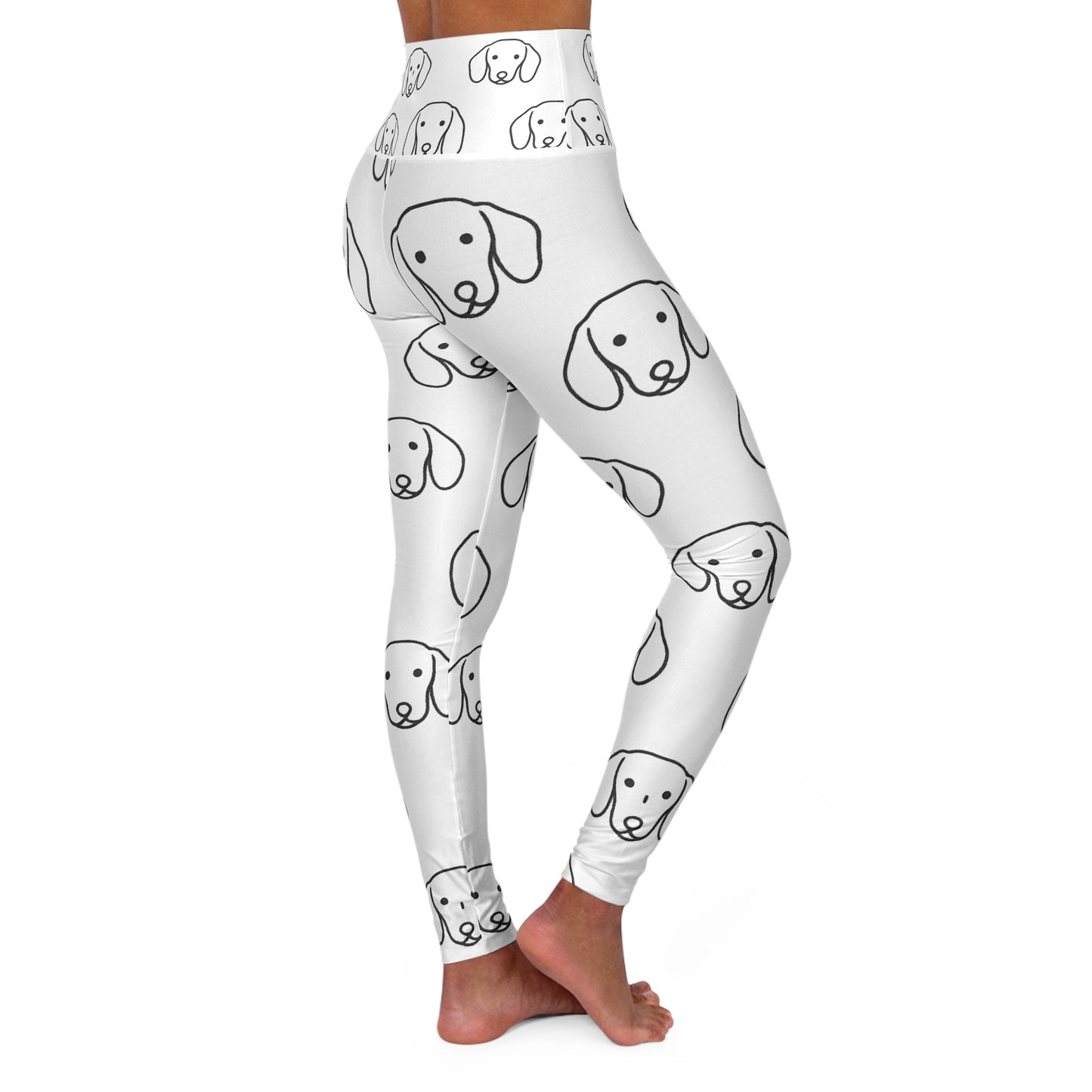Dog Lover High Waisted Yoga Leggings, Cute Pet Fitness Leggings, Dog Print Leggings, Yoga Pants for Animal Lovers, Gift for Dog Moms
