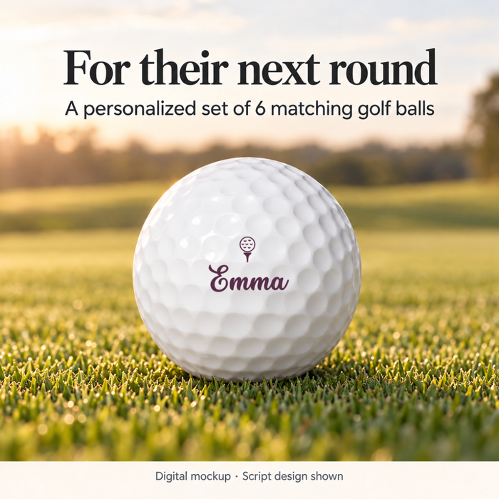 Personalized Golf Balls, Set of 6 — Custom Name or Initial