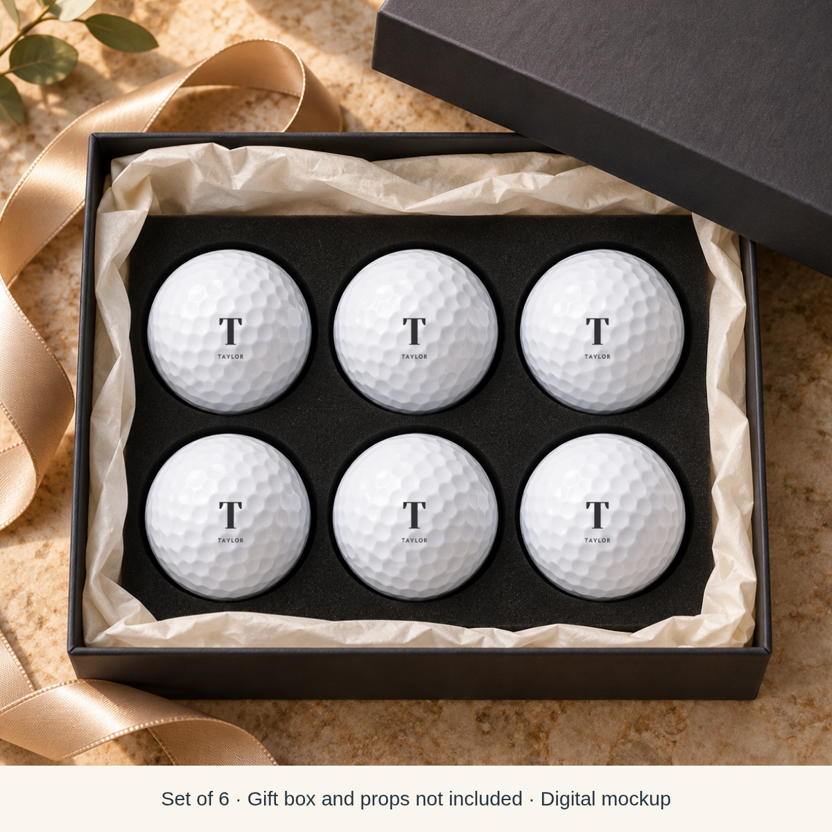 Personalized Golf Balls, Set of 6 — Custom Name or Initial