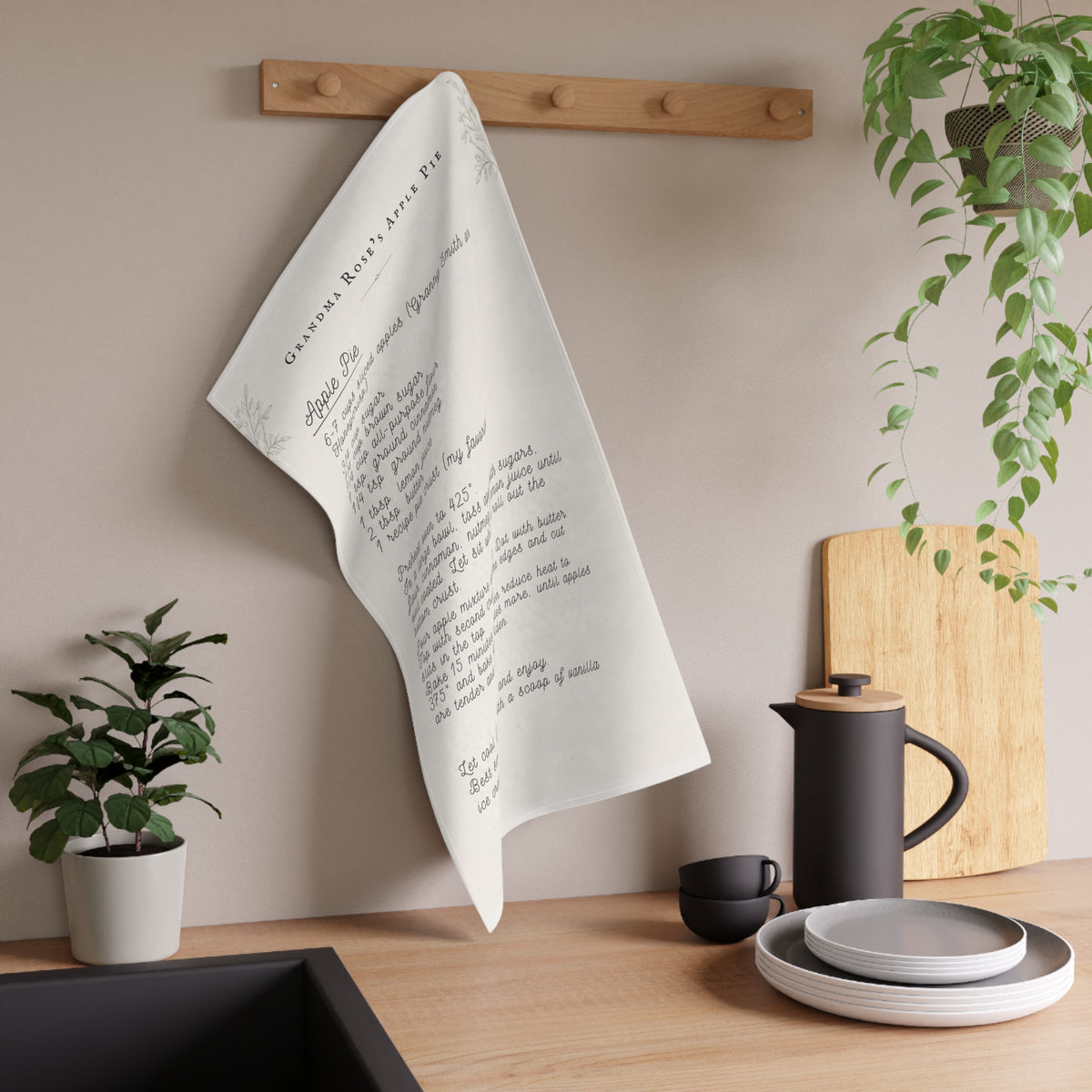 Personalized Handwritten Recipe Tea Towel – Family Heirloom or Memorial Gift