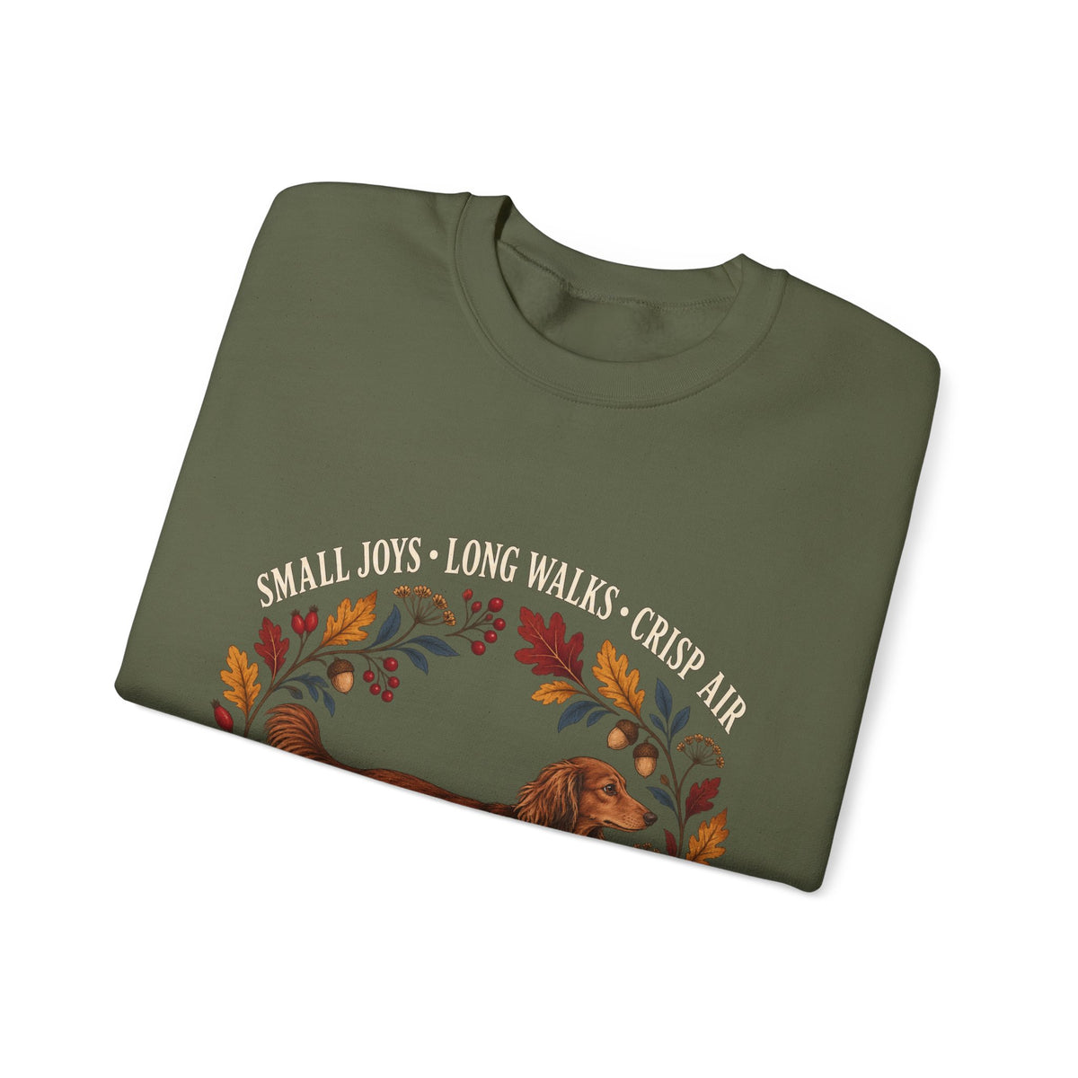 Small Joys Long Walks Dachshund Sweatshirt – Cozy Fall Dog Lover Crewneck