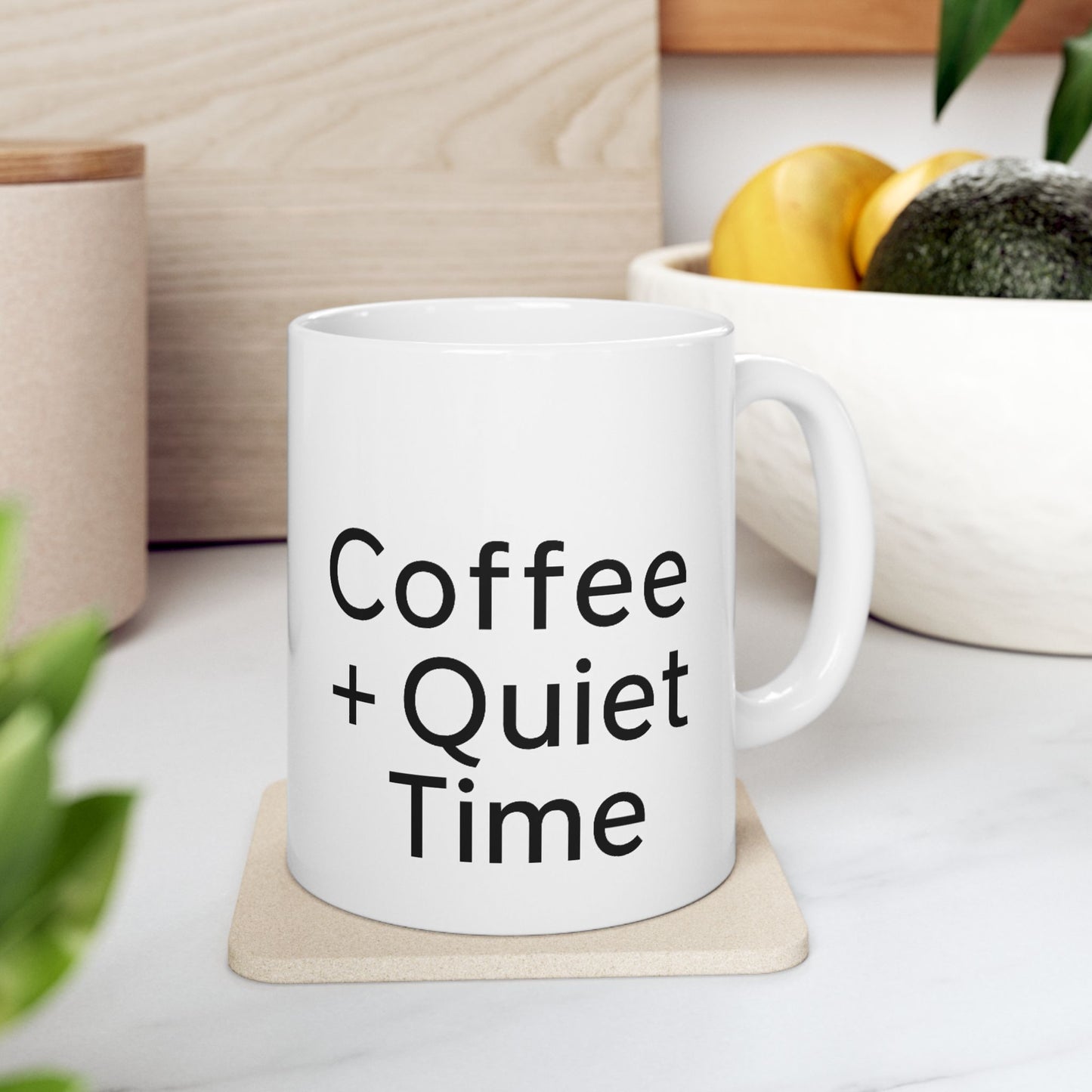 Personalized Coffee Mug - Custom Name Ceramic Cup | Coffee + Quiet Time Gift for Her