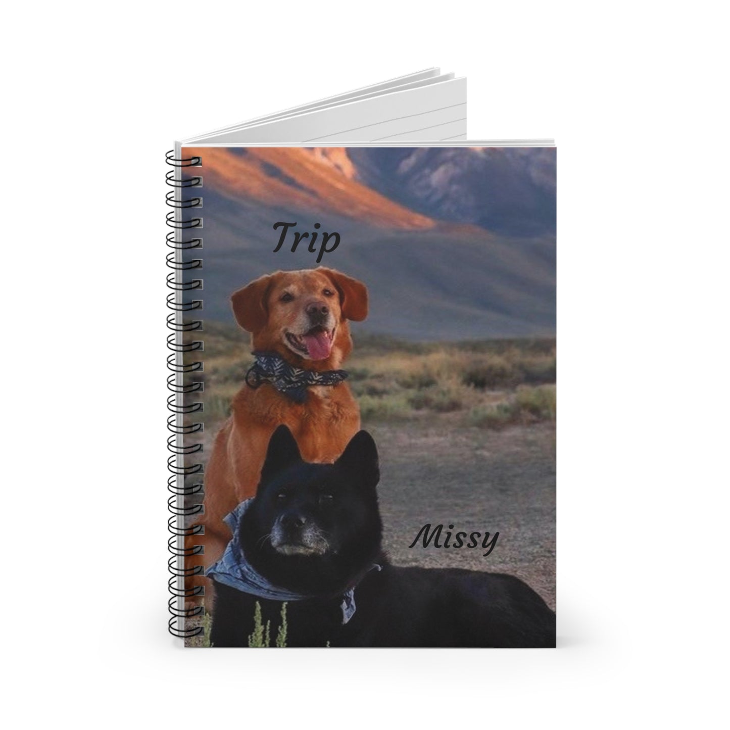 Custom pet photo Spiral Notebook - Ruled Line, customize with your pet photo, Gift for dog mom, gift for dog dad, gift for friend