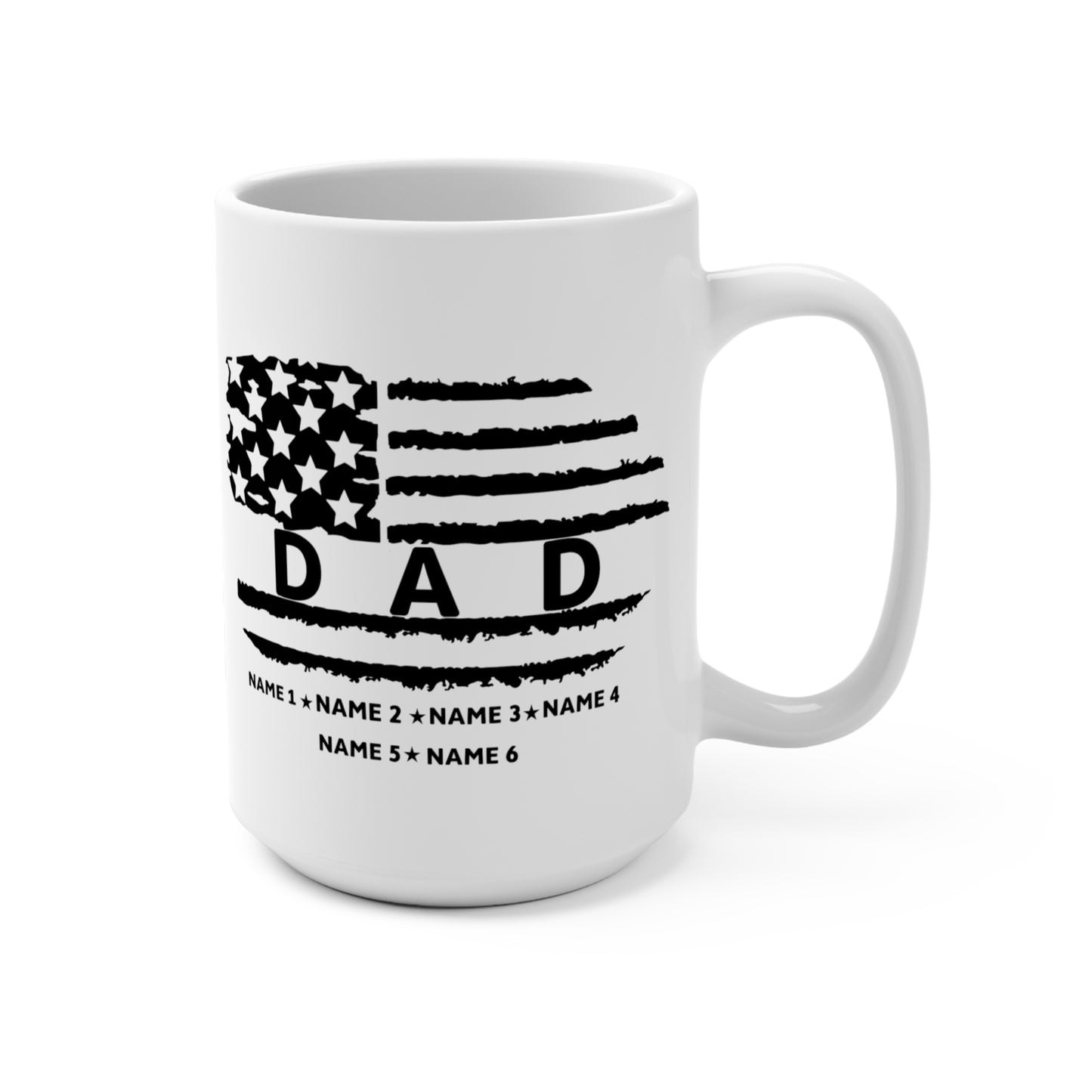 Custom Fathers Day gift Mug 15oz, Dad's gift, Happy Father's Day, Rifle Dad flag mug