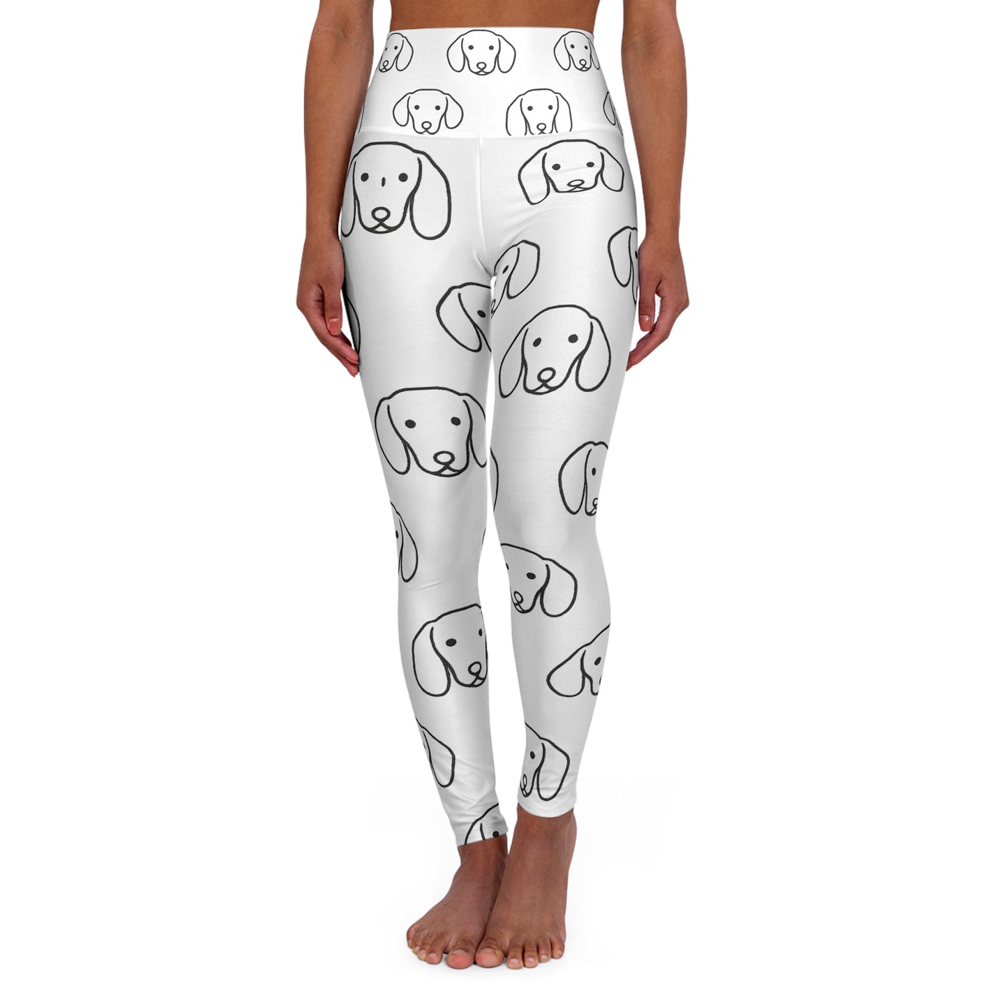 Dog Lover High Waisted Yoga Leggings, Cute Pet Fitness Leggings, Dog Print Leggings, Yoga Pants for Animal Lovers, Gift for Dog Moms