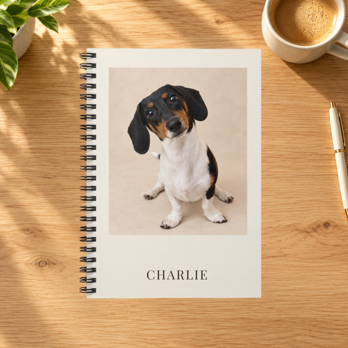 Personalized Pet Photo Spiral Notebook — Custom Name, 6 × 8