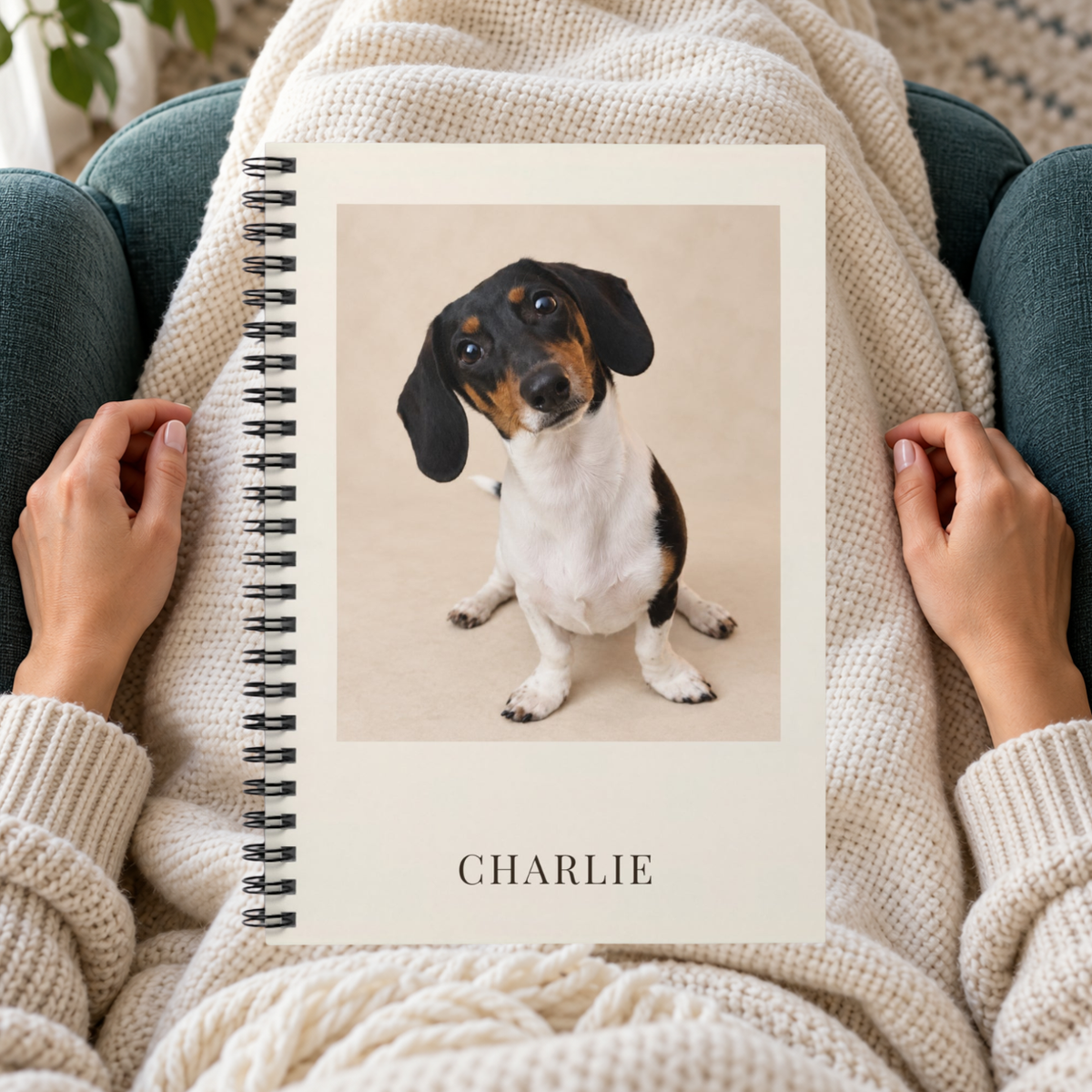 Personalized Pet Photo Spiral Notebook — Custom Name, 6 × 8