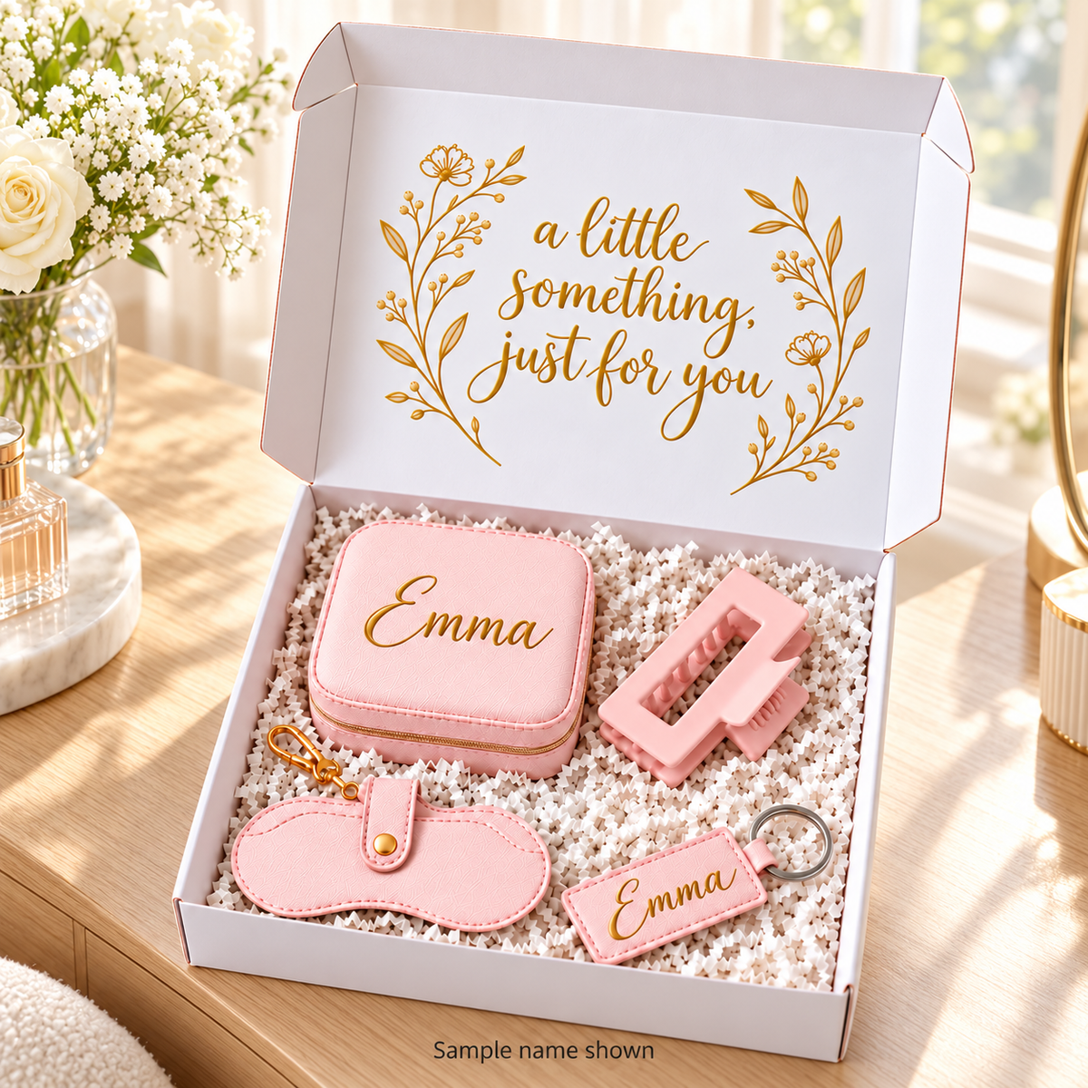 Personalized Gift Box for Her — Jewelry Box & Matching Keychain