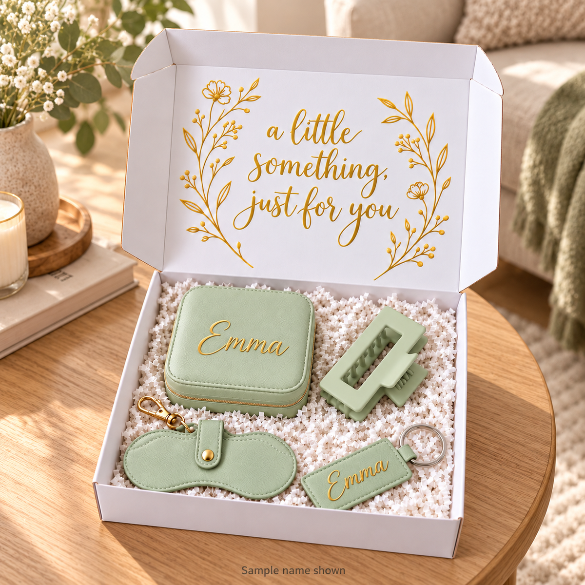 Personalized Gift Box for Her — Jewelry Box & Matching Keychain